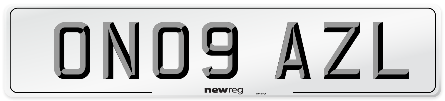 ON09 AZL Number Plate from New Reg